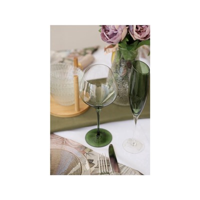 Бокал для вина Magistro «Иллюзия», 540 мл, 10×24 см, стекло, зелёный