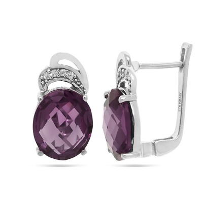 Серьги из серебра синт.александрит, Техас