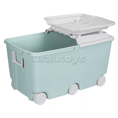 Ящик для игрушек на колесах 685х395х385мм, 66,5л (Светло-голубой)