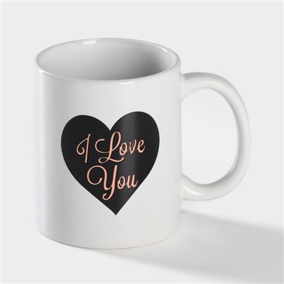 Кружка - хамелеон Доляна «Сердце», 350 мл, керамика, белая