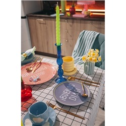 Тарелки SL Home «Уроки испанского: ¡Hasta mañana - Buenos dias», d=22 см, набор 2 шт., фарфор, белые, фиолетовые