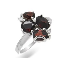 Кольцо из серебра гранат, Элеонора