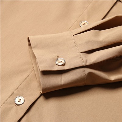 Рубашка женская с лентами MINAKU: Casual Collection, размер 50, бежевая