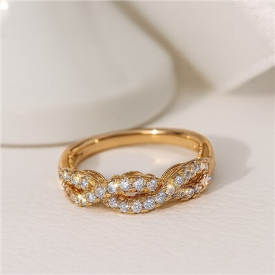 Кольцо 18 р коллекция "Xuping" покрытие позолота, вставка: фианиты, цвет: прозрачный, арт.101.308-18