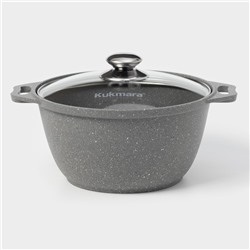 Кастрюля KUKMARA, 3 л, d=24 см, h=12.5 см, антипригарное покрытие, литой алюминий, серая
