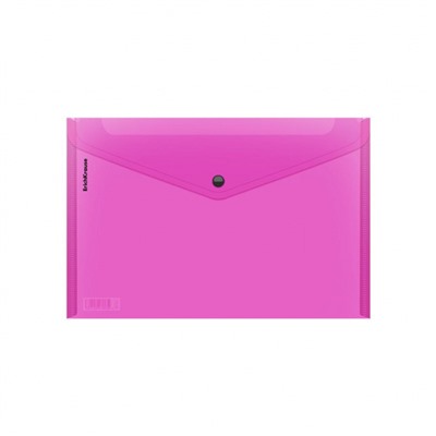Папка с кнопкой  А4 180мкм 50300 Glossy Neon полупрозрачная ассорти ErichKrause