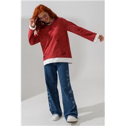 7489W лонгслив женский (Винтаж бордо)