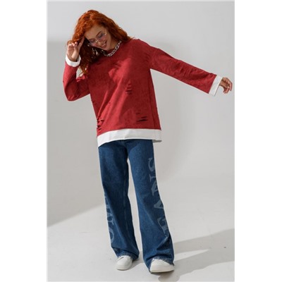 7489W лонгслив женский (Винтаж бордо)