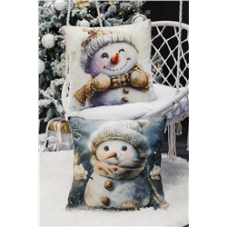 Наволочка декоративная новогодняя 2 шт 3D эффект велюр НАТАЛИ, 1221262