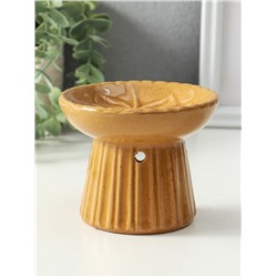 Аромалампа для эфирных масел «Лотос», керамика, коричневая, 11.4×11.4×9 см