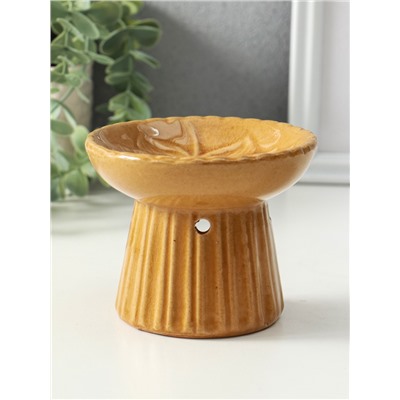 Аромалампа для эфирных масел «Лотос», керамика, коричневая, 11.4×11.4×9 см