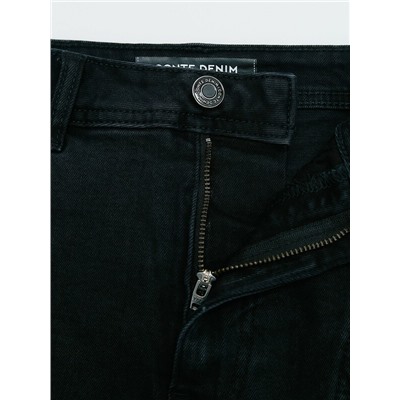 Актуальная коллекция CONTE CON-822 Чёрная джинсовая юбка-mini из eco-friendly с рельефными швами