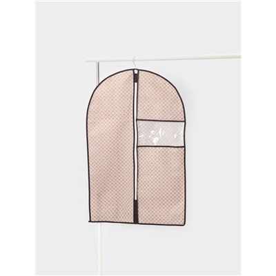 Чехол для одежды Доляна «Браун», ПВХ окно, плотный, 90×60 см, коричневый