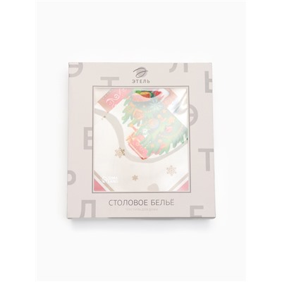 УЦЕНКА Набор столовый "Новогодняя сказка" скат.150х110см +/-3см с ГМВО, салф.40х40см-4 шт, хл100% 16