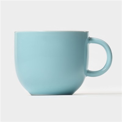 Чайная пара «Зефирка», 3 предмета: чашка 250 мл, блюдце d=13.7 см, ложка, керамика, голубая