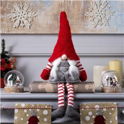 Светодиодная фигура «Гном с усами» 14×47×9 см, текстиль, батарейки AG10×3 (в комплекте), свечение тёплое белое