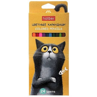 Карандаши 24цв "Пушистый философ" трехгранные (094021) Хатбер