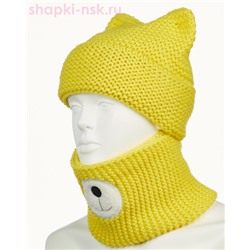 18-11-L Комплект для девочки флис (шапка+снуд) (48-50)