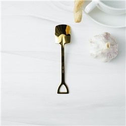 Ложка десертная Magistro «Лопата», длина 15.5 см, прямоугольная, нержавеющая сталь, золотистая