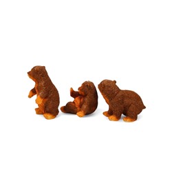 Садовая фигура из полистоуна «Мишки бурые», 42×18×24 см, набор 3 шт.