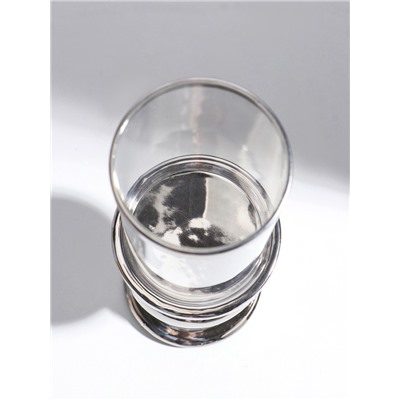 Подсвечник на 1 свечу «Грация», керамика, стекло, d=7.5 см, серебро, 10×10×28.5 см