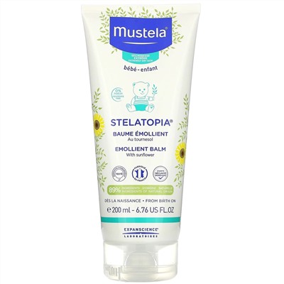Mustela, Stelatopia, Emollient Balm with Sunflower, 6.76 fl oz (200 ml)