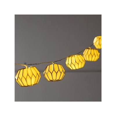 УЦЕНКА Гирлянда «Нить» 2 м с насадками «Белый фонарик», IP20, прозрачная нить, 10 LED, от батареек AAх2, свечение тёплое белое