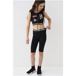 Комплект трикотажный для девочек: брюки (легинсы укороченные), топ, фуфайка (футболка) PLAYTODAY, 1243849