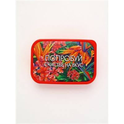 Ланч - бокс прямоугольный «Попробуй счастье на вкус», 1200 мл