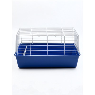 Клетка для кроликов, 60×36×32 см, усиленная, синяя