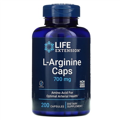 Life Extension, L-аргинин, 700 мг, 200 капсул