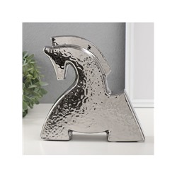 Фигурка керамика «Поклон коня», серебро, 5×20.5×20.5 см