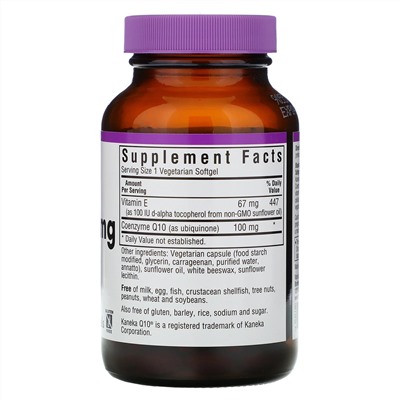 Bluebonnet Nutrition, CoQ10, 100 мг, 120 желатиновых капсул