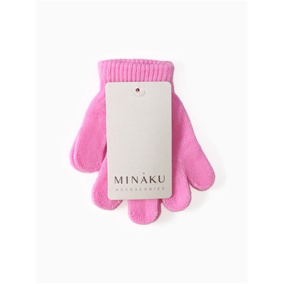 Перчатки детские MINAKU, однослойные, 14 см, розовые