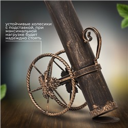 Кованая подставка для шампуров «Пушка», 50 см, бронзовая