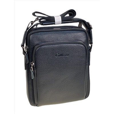 Сумка мужская из искусственной кожи, цвет черный