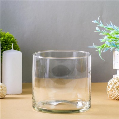 Ваза «Трубка», 700 мл, 10×10.7 см, стекло, прозрачная