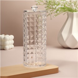 Органайзер для ватных дисков, с крышкой, d=7×7×19 см, прозрачный