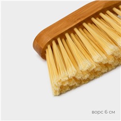 Щётка с совком Meli, бамбуковая ручка, совок 33.5×21.5×5.5 см, щётка 30×4 см, ворс 6 см