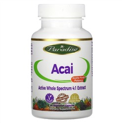 Paradise Herbs, Асаи, 60 вегетарианских капсул