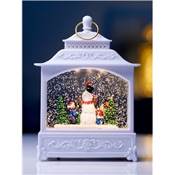 Фигура светодиодная «Снеговик» 5.5×14×19.5 см, от батареек 3хААА, музыка, USB, свечение тёплое белое