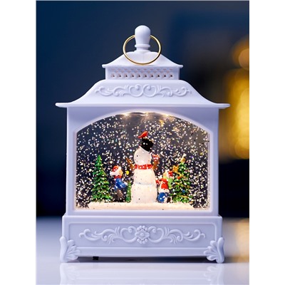 Фигура светодиодная «Снеговик» 5.5×14×19.5 см, от батареек 3хААА, музыка, USB, свечение тёплое белое