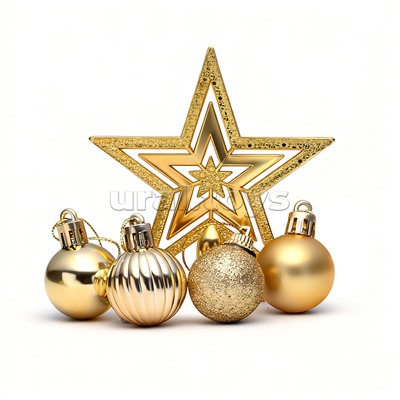 Набор новогодних украшений "Золотое время"в пакете