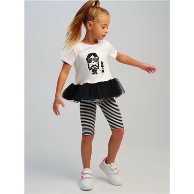 Комплект трикотажный для девочек: брюки (легинсы укороченные), фуфайка (футболка)