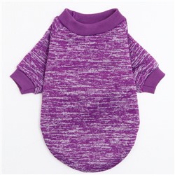 Свитер для животных меланжевый, размер XS, ДС 14, ОШ 23, ОГ 22 см, фиолетовый