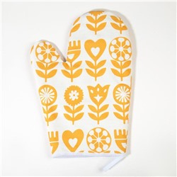 Набор Кухонный Этель «Yellow garden», варежка-прихватка 20×27 см, прихватка 19×19 см, 100% хлопок (МИКС)