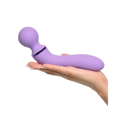 Фиолетовый двусторонний вибростимулятор Duo Wand Massage-Her - 19,6 см.