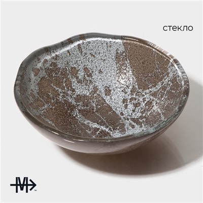 Салатник Magistro «Мрамор», d=12.5 см, стекло, коричневый