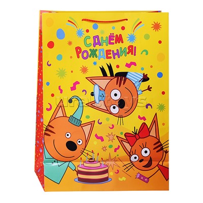 Пакет подарочный глянцевый "Три Кота" А xl,