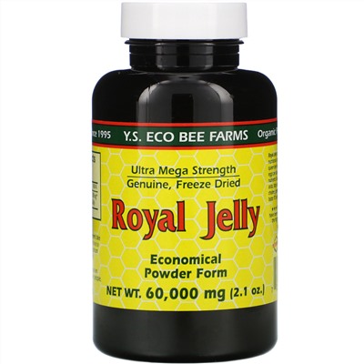 Y.S. Eco Bee Farms, Маточное молочко, экономичная порошковая форма, 60 000 мг (2,1 унции)